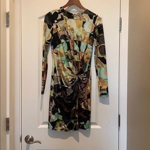 Ted Baker London Patterned Long Sleeve Dress